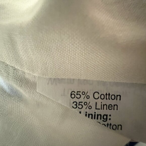 J.Crew Women’s The Pencil Skirt Size 6 White Navy Blue Stripe Cotton Linen Blend - Picture 8 of 8